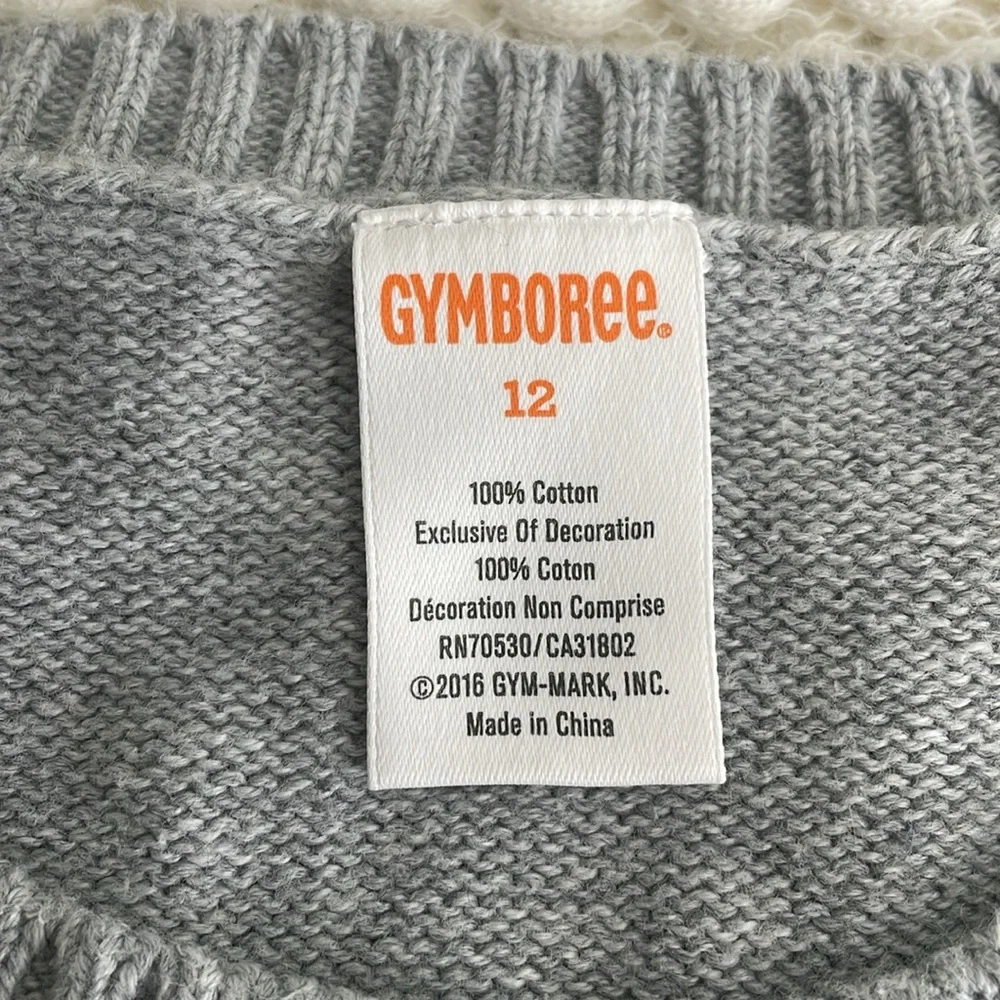 Gymboree Happy Harvest Gray Knit Sweater Dress Girl’s 12 Pumpkin Fall Halloween